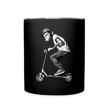 Stunt Scooter Monkey Does Tricks - Full Colour Mug - black - Front