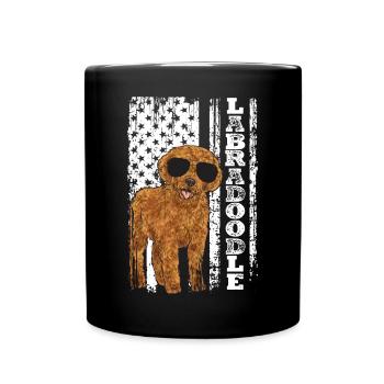 Labradoodle Hund - Tasse einfarbig - Schwarz - Vorne