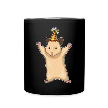 Chapeau de fête d’anniversaire de hamster - Mug uni - noir - Devant