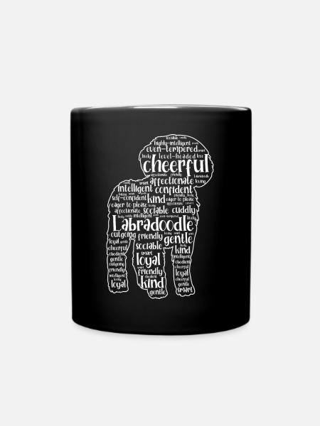 Labradoodle Hund - Tasse einfarbig - Schwarz