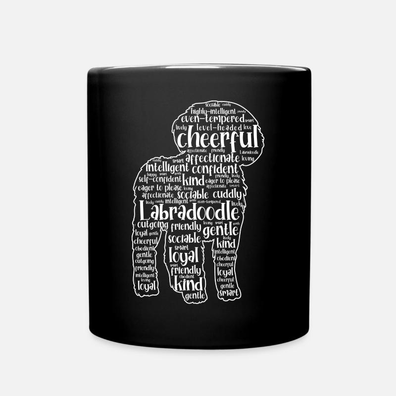 Labradoodle Hund - Tasse einfarbig - Schwarz