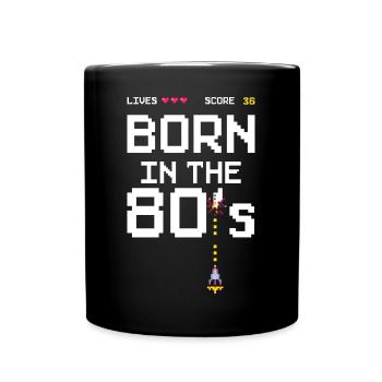 36.Geburtstag Geboren in den 80´ern Gamer Arcade - Tasse einfarbig - Schwarz - Vorne