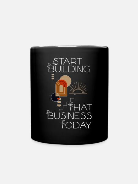 Mindset Start Building Business Geometric Inspirat - Full Colour Mug - black
