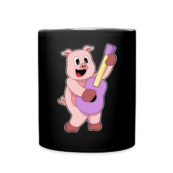 Musique de guitare de Pig Musician - Mug uni - noir - Devant