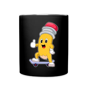 Pencil Skater Skateboard - Mug uni - noir - Devant