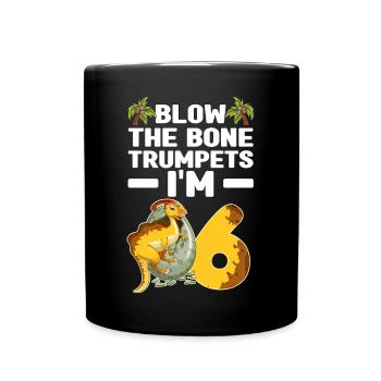 Dinosaurier Kinder - Tasse einfarbig - Schwarz - Vorne