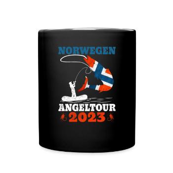Norwegen Angeltour 2023 Angeln in Norwegen - Tasse einfarbig - Schwarz - Vorne