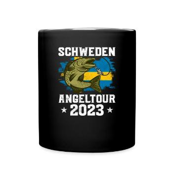Schweden Angeltour 2023 Angeln in Schweden - Tasse einfarbig - Schwarz - Vorne