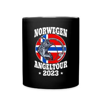 Norwegen Angeltour 2023 Angeln in Norwegen - Tasse einfarbig - Schwarz - Vorne