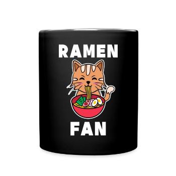 Katze Manga Statement Anime Japan Zeichentrick - Tasse einfarbig - Schwarz - Vorne
