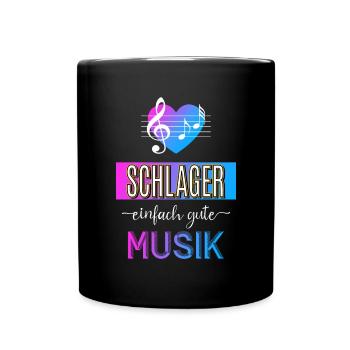 Schlager einfach gute Musik - Tasse einfarbig - Schwarz - Vorne