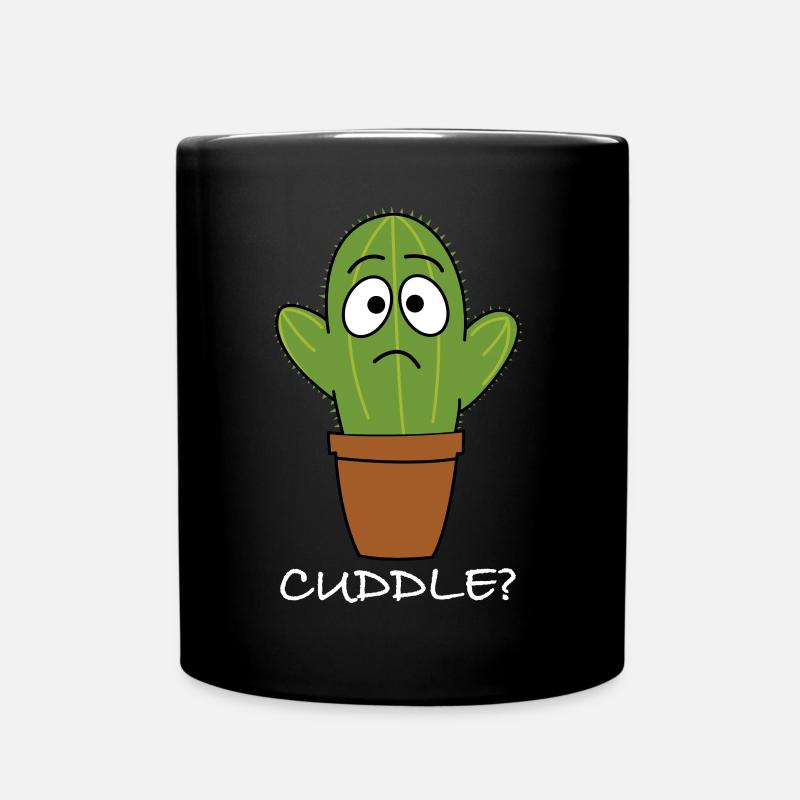 Câlins | Cactus, images drôles, dictons drôles - Mug uni - noir