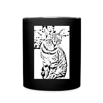 Chat noir et blanc - Mug uni - noir - Devant