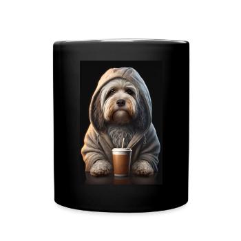 Bobtail Morning Grouch Coffee Colleague Office - Full Colour Mug - black - Front