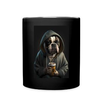 Bulldog Boxer Morning Grouch Coffee Colleague Office - Full Colour Mug - black - Front