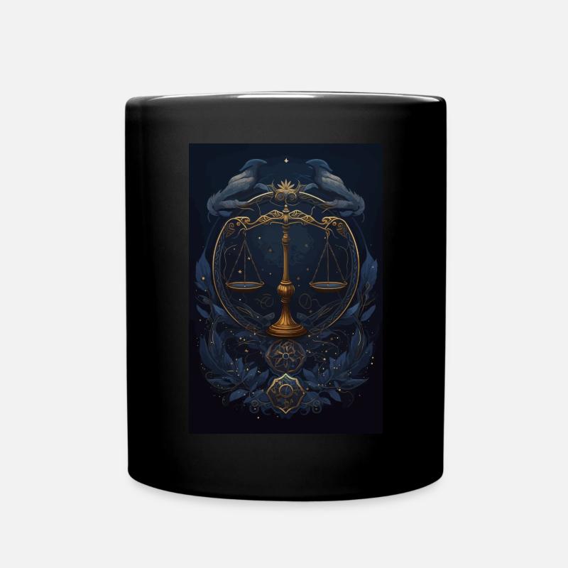 Waage - Tasse einfarbig - Schwarz