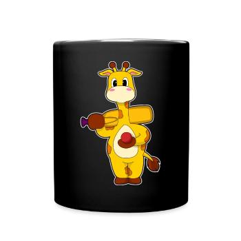Giraffe Cricket Cricket Raquette - Mug uni - noir - Devant