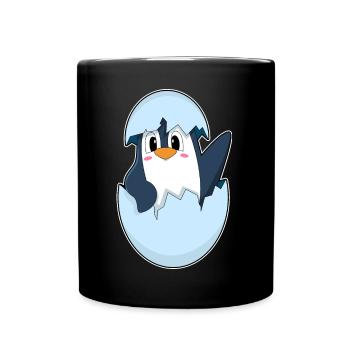Pinguin Eierschale - Tasse einfarbig - Schwarz - Vorne