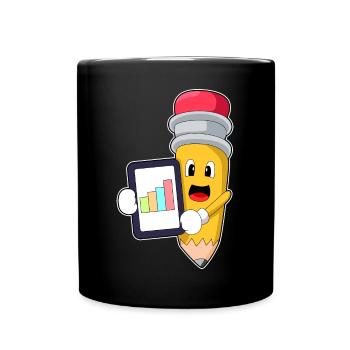 Bleistift Sekretärin Büro - Tasse einfarbig - Schwarz - Vorne