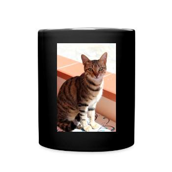Katze Kätzchen - Tasse einfarbig - Schwarz - Vorne
