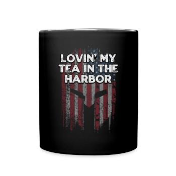 Lovin My Tea in the Harbor American 4. Juli - Tasse einfarbig - Schwarz - Vorne