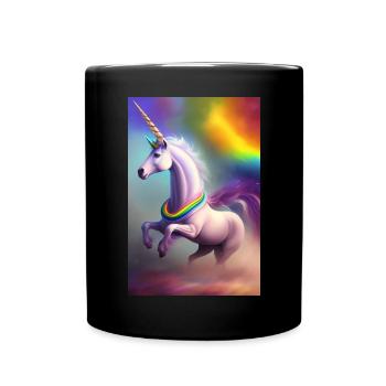 Einhorn - Tasse einfarbig - Schwarz - Vorne