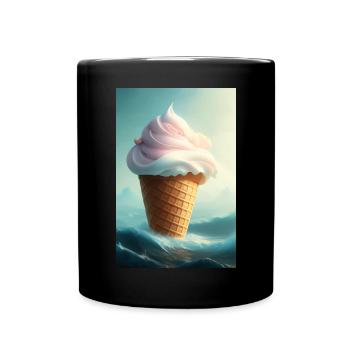 Eiscreme - Tasse einfarbig - Schwarz - Vorne