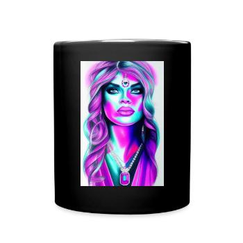 Woman with jewelry - Full Colour Mug - black - Front