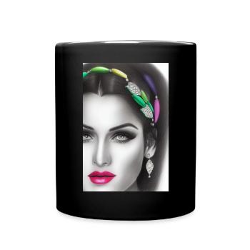 Woman with jewelry - Full Colour Mug - black - Front