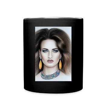 Woman with jewelry - Full Colour Mug - black - Front