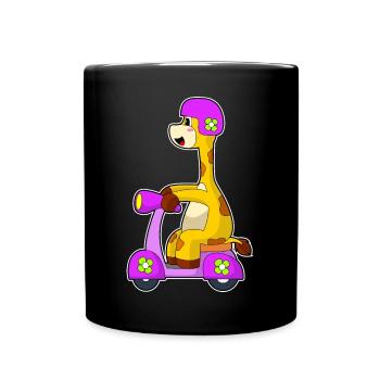 Giraffe Scooter - Full Colour Mug - black - Front