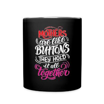 Mom Mom Mom Mother's Day - Mother's Day Design - Full Colour Mug - black - Front