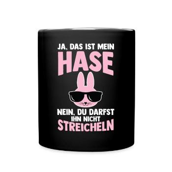 Nagetier Kaninchen Hase - Tasse einfarbig - Schwarz - Vorne