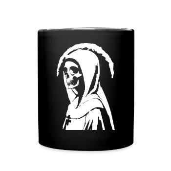Wagen Sie sich mutig ins Unbekannte mit Horror Nun, - Tasse einfarbig - Schwarz - Vorne