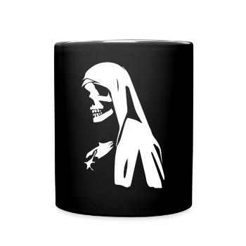 Wagen Sie es, sich in einzigartiger Horror-Nonne, Satanic, - Tasse einfarbig - Schwarz - Vorne
