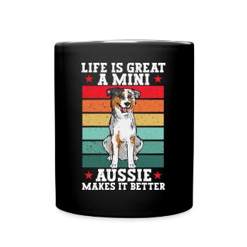 Miniature Australian Shepherd - Full Colour Mug - black - Front
