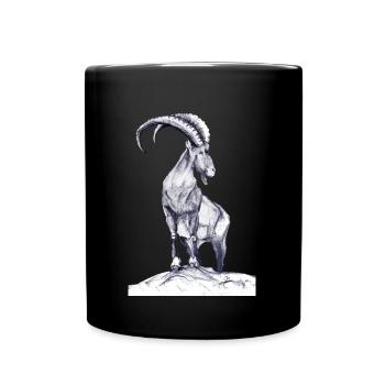 Steinbock - Tasse einfarbig - Schwarz - Vorne