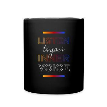 Listen to your inner voice - Full Colour Mug - black - Front