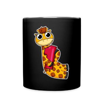 1 an - Inscription à l’école - Motif girafe - Mug uni - noir - Devant