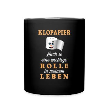 Wichtige Rolle - Tasse einfarbig - Schwarz - Vorne