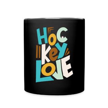 Hockey amour Fille de hockey sur gazon - Mug uni - noir - Devant