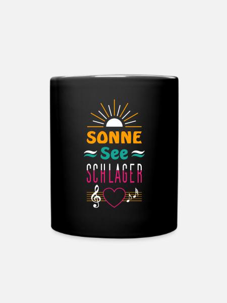 Sonne See und Schlager - Tasse einfarbig - Schwarz
