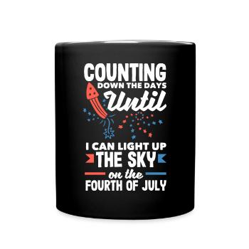 Counting Down the Days - Light Up the Sky on the - Tasse einfarbig - Schwarz - Vorne