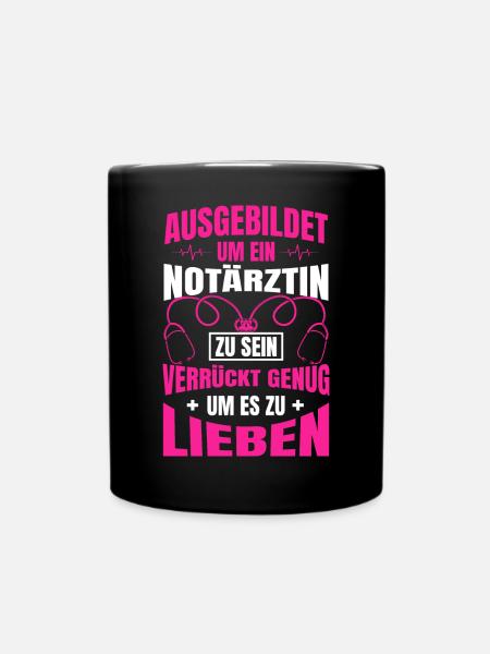 Notärztin Rettungssanitäterin - Tasse einfarbig - Schwarz