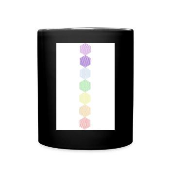 Blume des Lebens - 5. Dimension - 7 Chakren Poster - Tasse einfarbig - Schwarz - Vorne