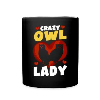Enthusiast Birds Of Prey Nocturnal Owl Lady Ornith - Full Colour Mug - black - Front