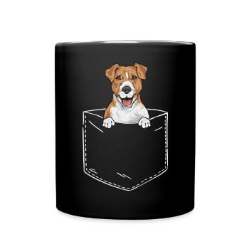 Jack Russell Terrier - Tasse einfarbig - Schwarz - Vorne
