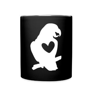 Graupapagei African Grey Parrot Papagei - Tasse einfarbig - Schwarz - Vorne