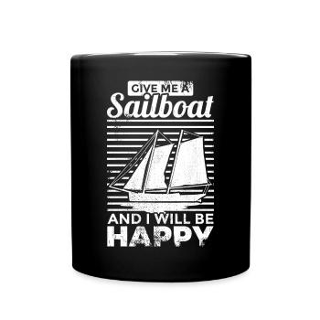 Sailing saying - Full Colour Mug - black - Front