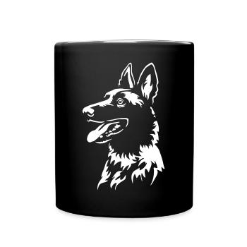 Malinois Kopf "Black Edition" - Tasse einfarbig - Schwarz - Vorne
